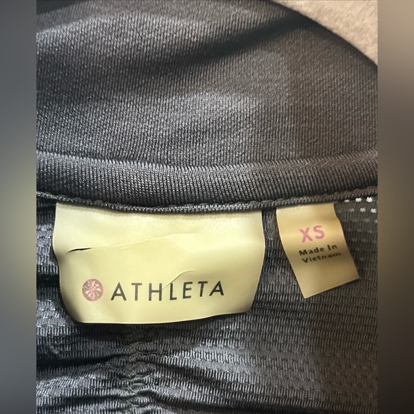 Athleta Revive Ruched Gray Vented Full Zipper Jacket Women's Size XS Zip Pockets - Picture 3 of 8